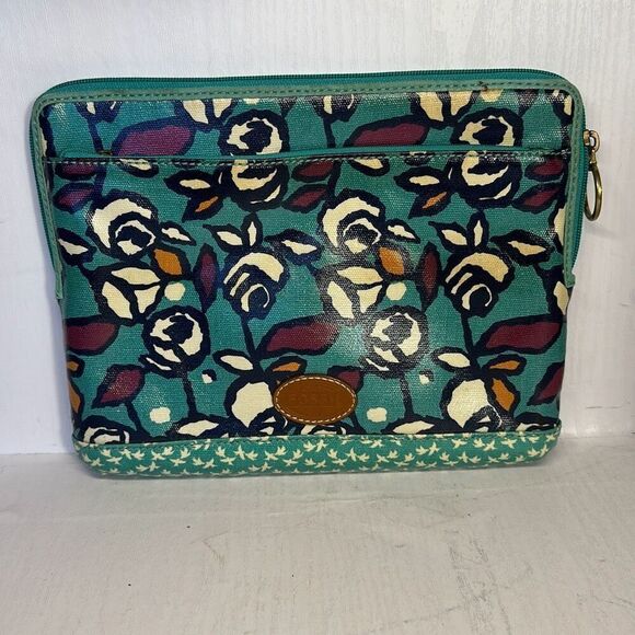 Fossil iPad Cover Coated Canvas Makeup Case Floral - Picture 1 of 7